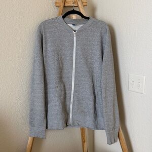 H&M Men’s Full Zip Gray Bomber Style Sweatshirt